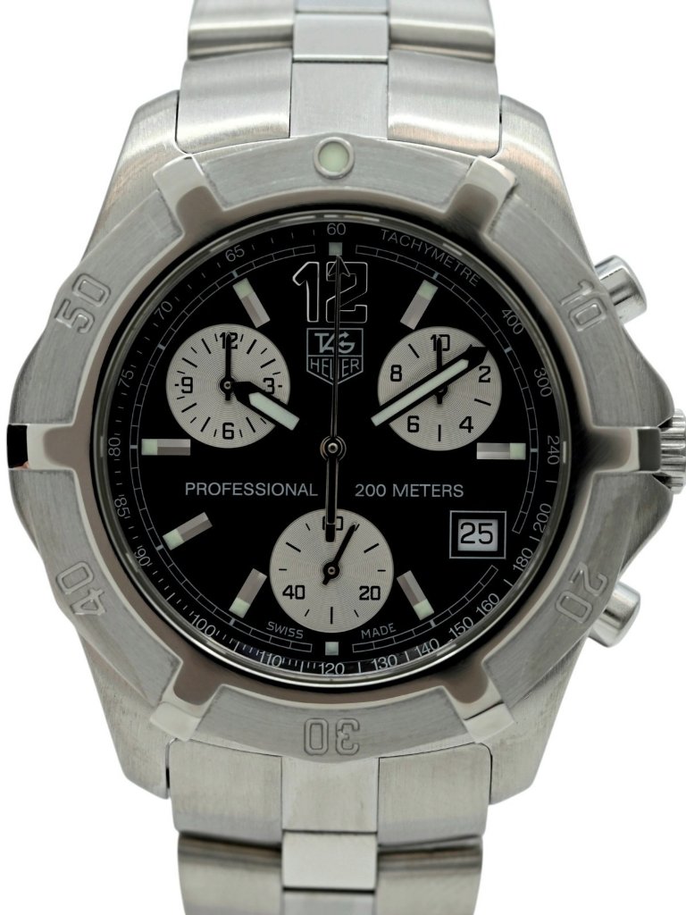 Tag Heuer 39mm Men's Exclusive 2000 Series Chrono Black Dial Watch! Ref: Cn111e! — image 5 of 8